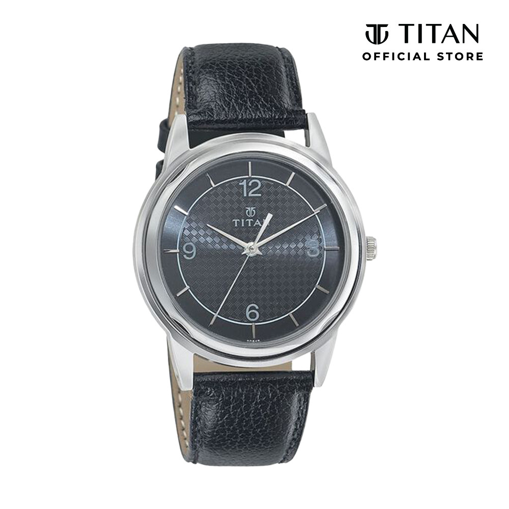 Titan Quartz 1638SL04 Black Dial Leather Strap Men Watch | Shopee Malaysia