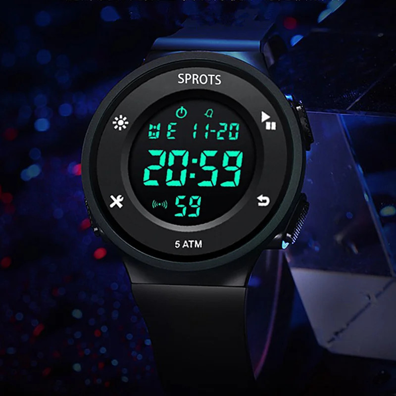 Cool LED Men Women Outdoor Sports Digital Style Elegant Quartz Alarm ...