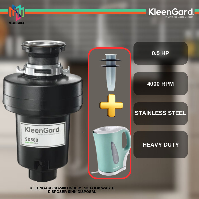 Kleengard SD-500 Undersink Food Waste Disposer Sink 0.5HP 4000rpm SD500 ...