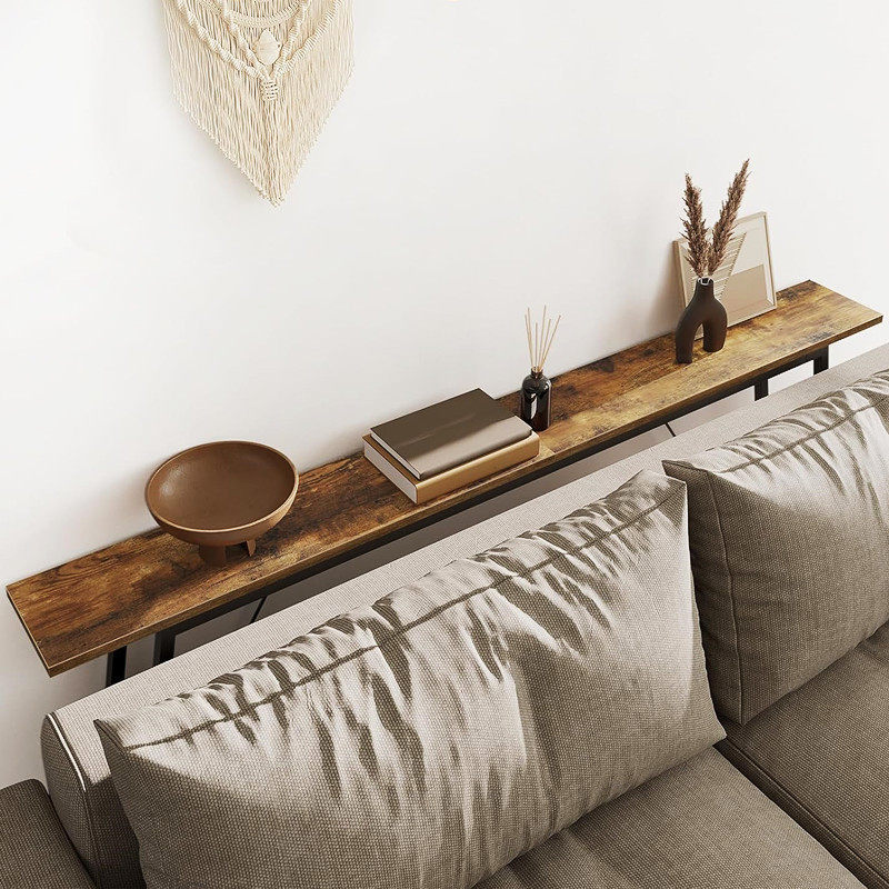 All Solid Wood Behind Sofa Entrance Table Bedside Iron Art Long Table ...