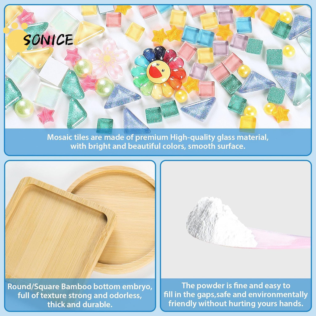 DIY Mosaic Tiles Crafts Kits for Adults Mixed Stained Glass Mosaic Kit ...