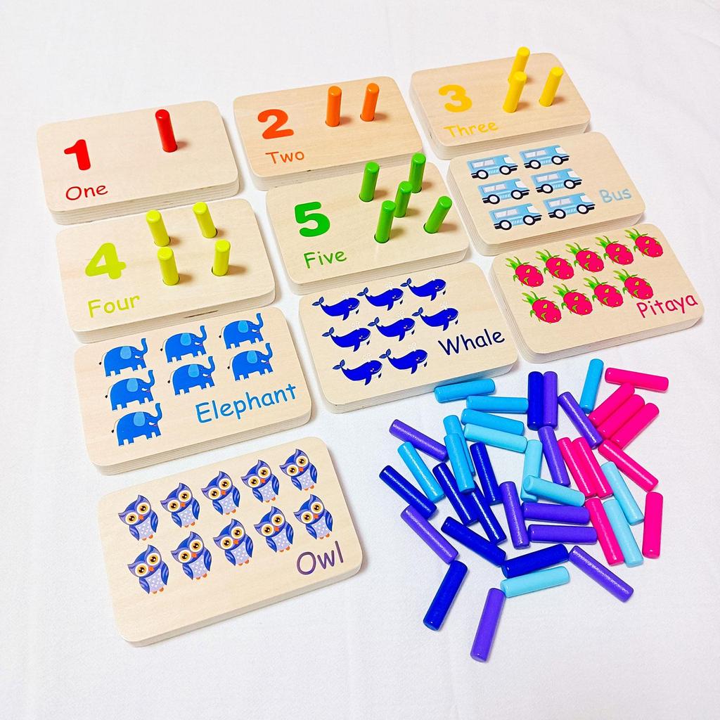 Koolsoo Wooden Counting Number Peg Board Math Materials for Toddlers ...