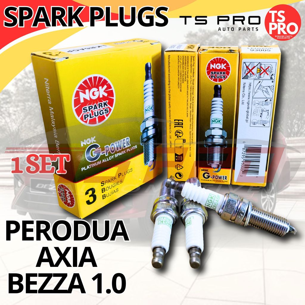 (1 Set) Perodua Axia Bezza 1.0 NGK Genuine Spark Plugs LKR6A-GP (3 PCS ...