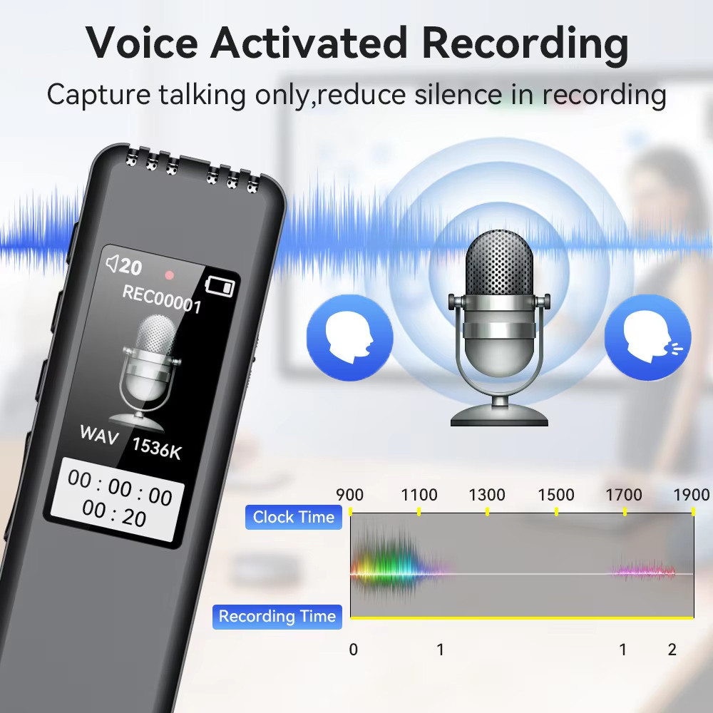 Digital Voice Recorder Pen Playback MP3 Player Portable Voice Activated ...