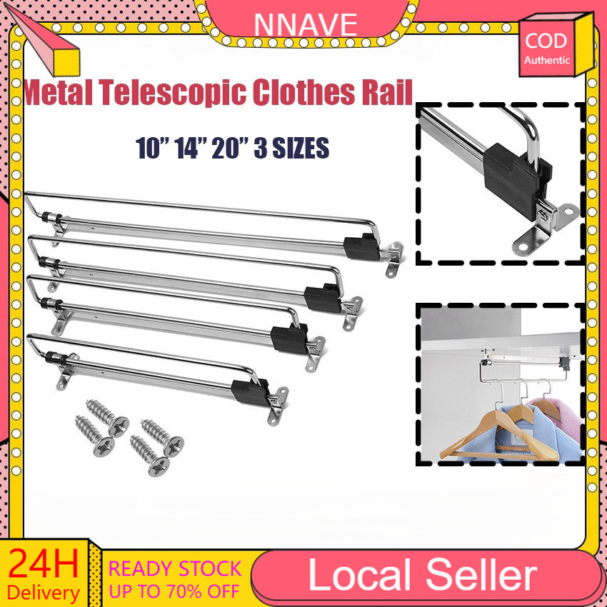 Telescopic Wardrobe Hanging clothes hanger rack Pull Out clothes ...