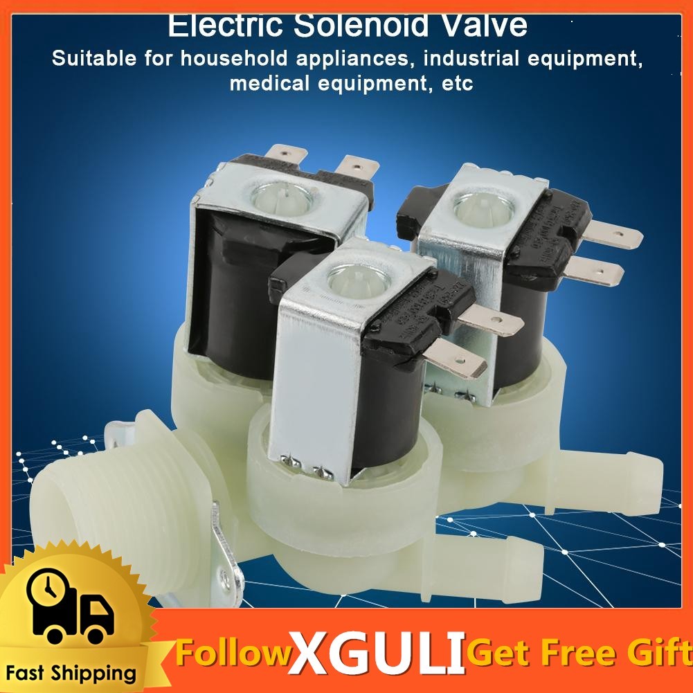 3 Way Water Inlet N/C Normal Closed Electric Solenoid Valve AC 220V G3 ...