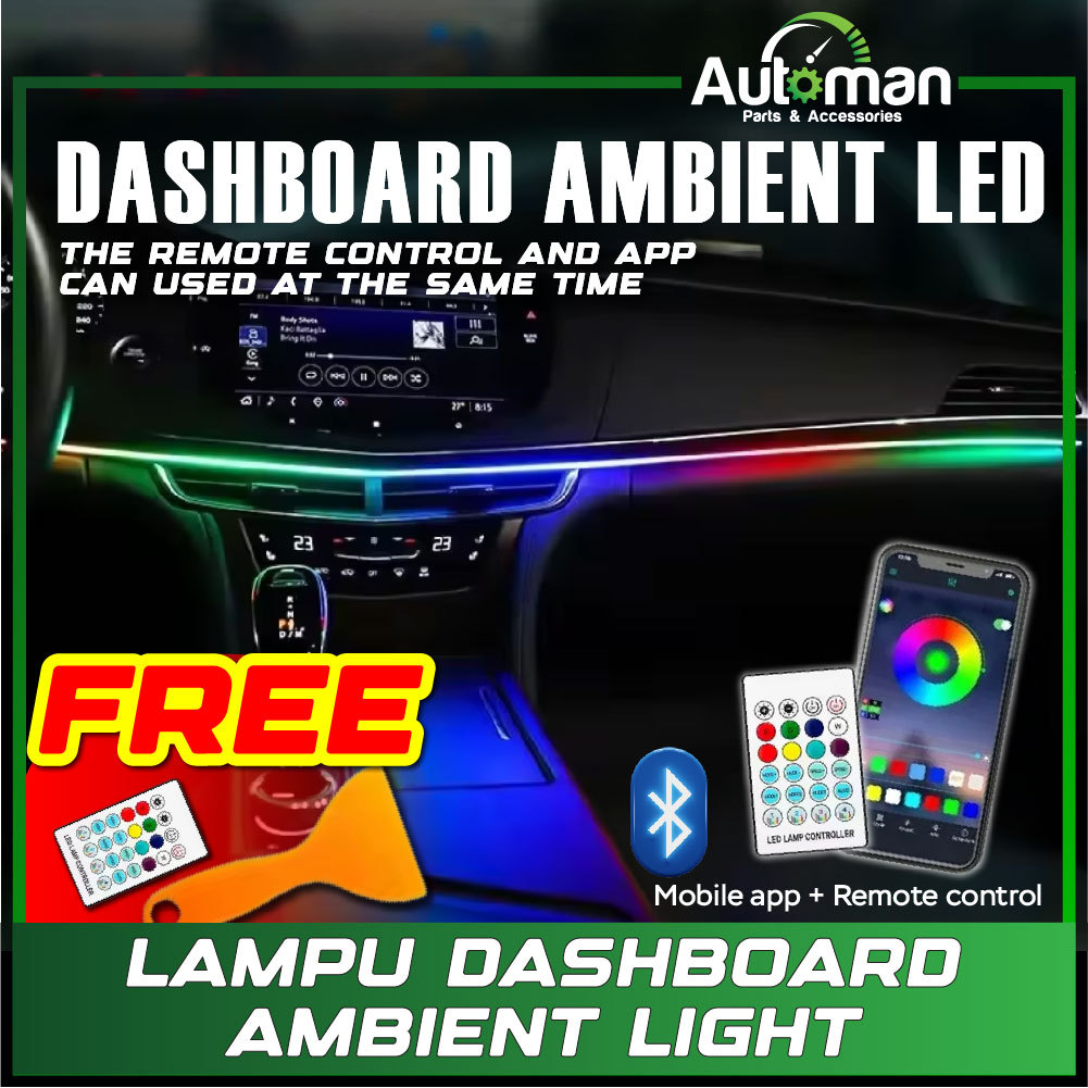 RGB Neon LED Center Console Dashboard Ambient Light Universal Saga ...