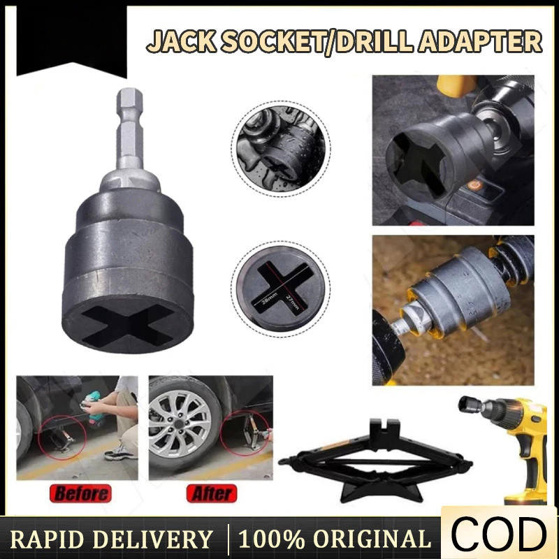 Scissor Jack Adapter Socket Wrench RV Stabilizer Jack Socket Heavy Duty ...