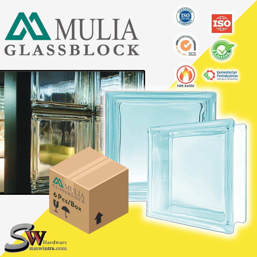 [ 6 PCS / BOX ] MULIA 190X190X95MM Glass Box | Glass Block Wall ...