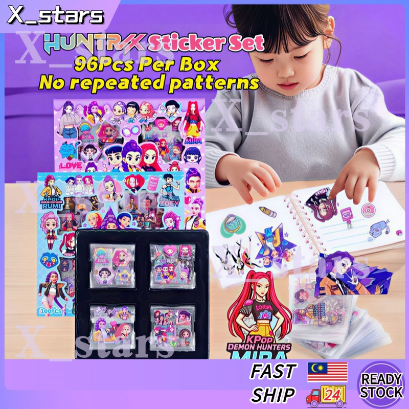 Huntrix Sticker Set 96Pcs Capybara Lotso Kuromi Labubu Sticker Cute Set ...