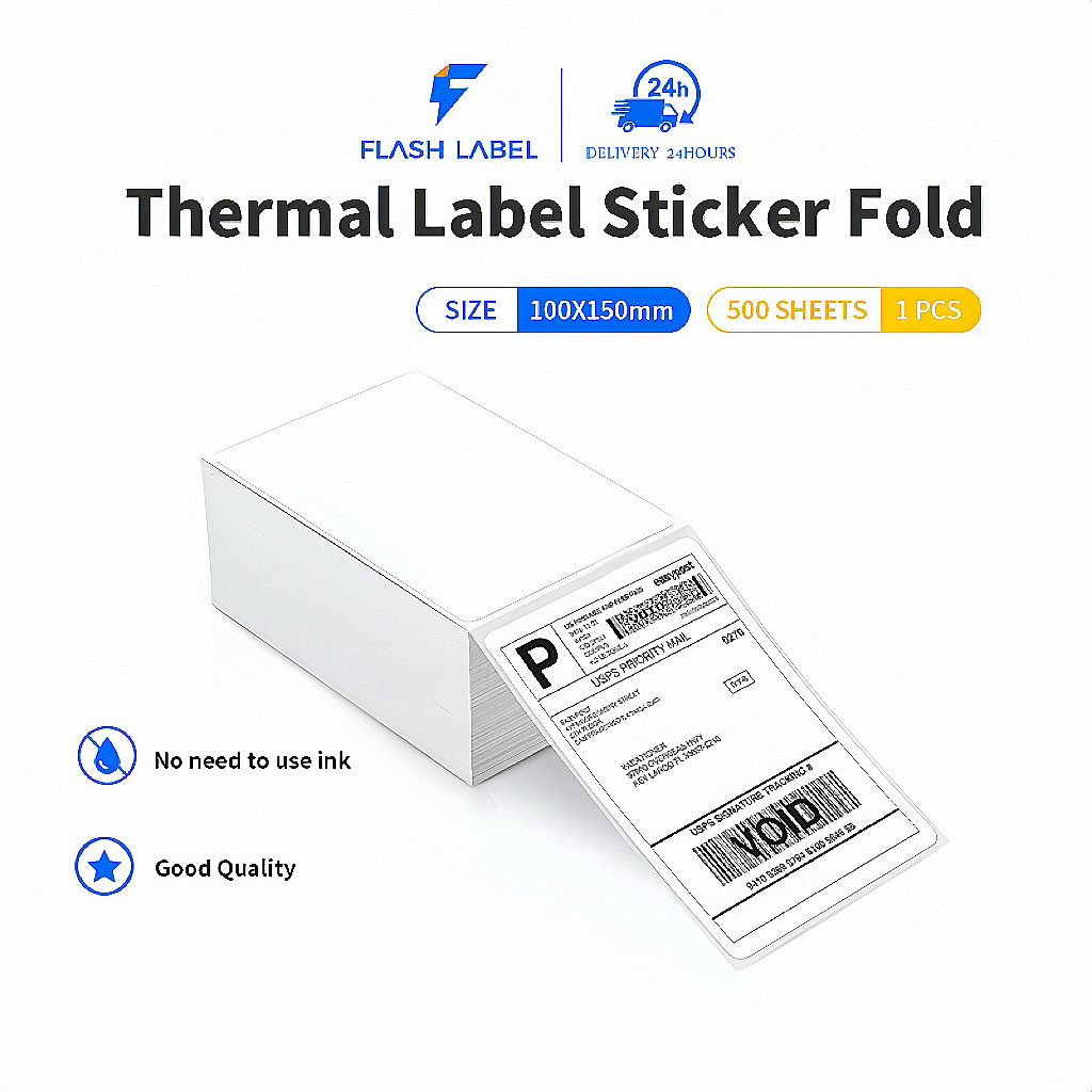 A6 Thermal Shipping Label 100x150mm FOLD 500pcs Courier Airway Bill ...