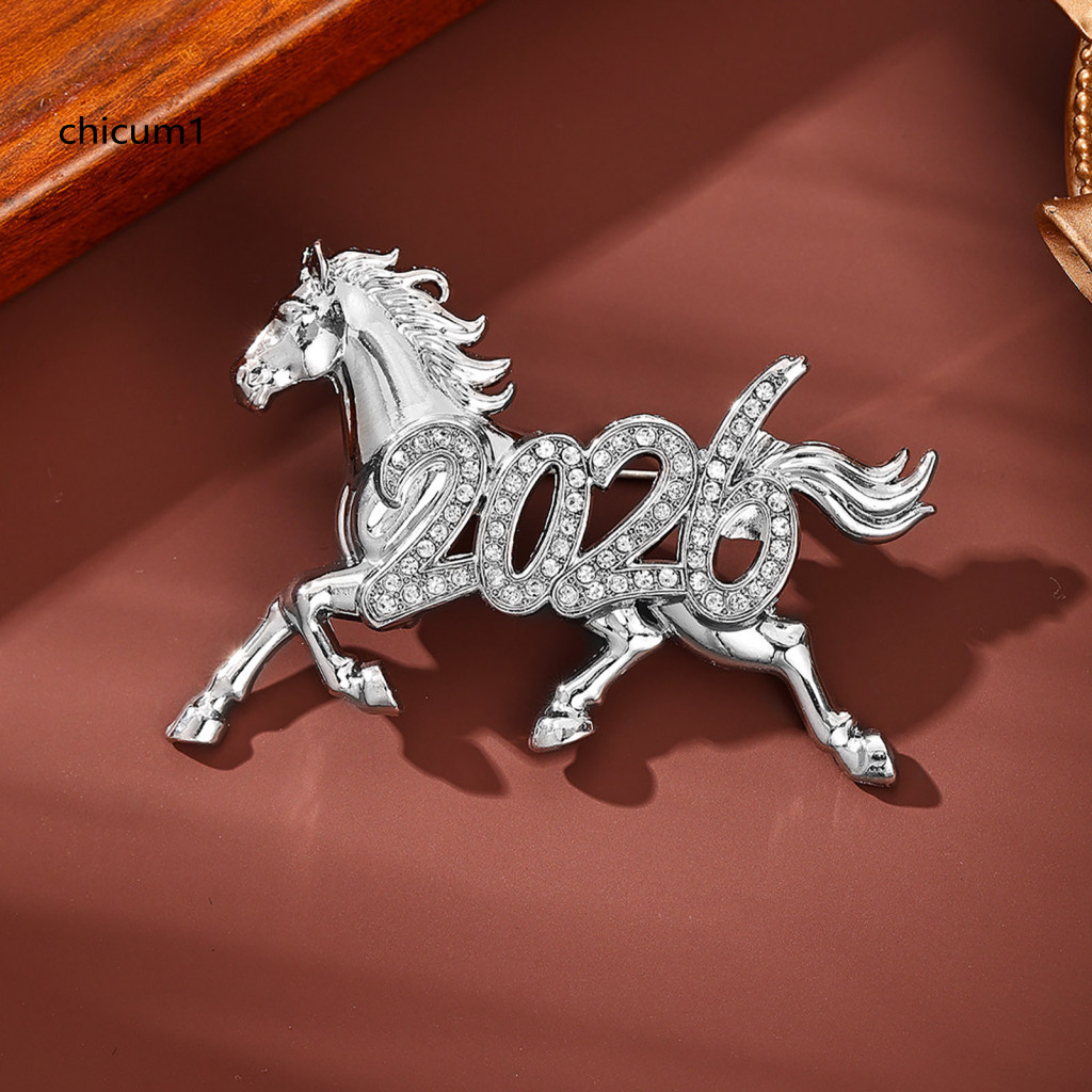 CC Rhinestone 2026 Horse Lapel Pin Horse Brooch 2026 Year of the Horse ...
