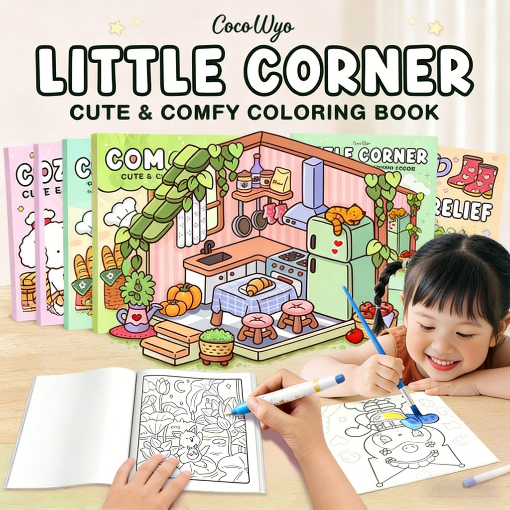 Coloring Book for Kids Cute Animal Graffiti Painting Book Cozy Doodles ...