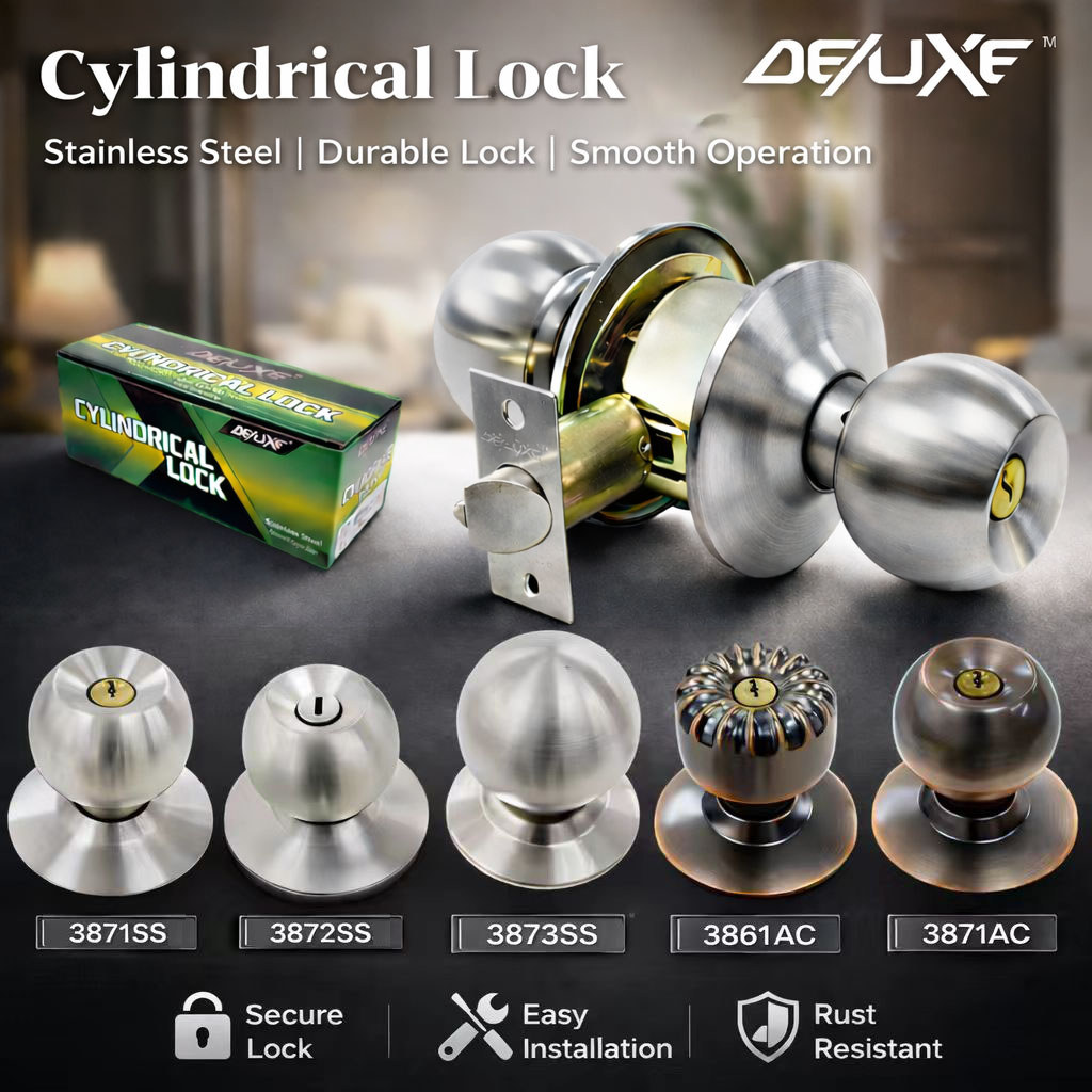 [ DELUXE ] (3871SS 3872SS 3873SS 3861AC 3871AC) Cylindrical Door Lock ...