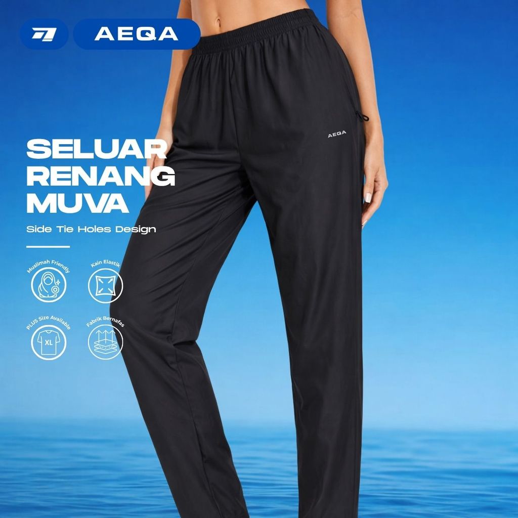 [AEQA] Seluar Renang Muslimah MUVA | Anti Terselak | Quick Dry Stretch ...