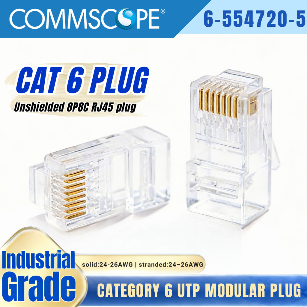 Commscope CAT 6 UTP Modular Plug Kit 8P8C Unshielded LAN RJ45 Modular ...