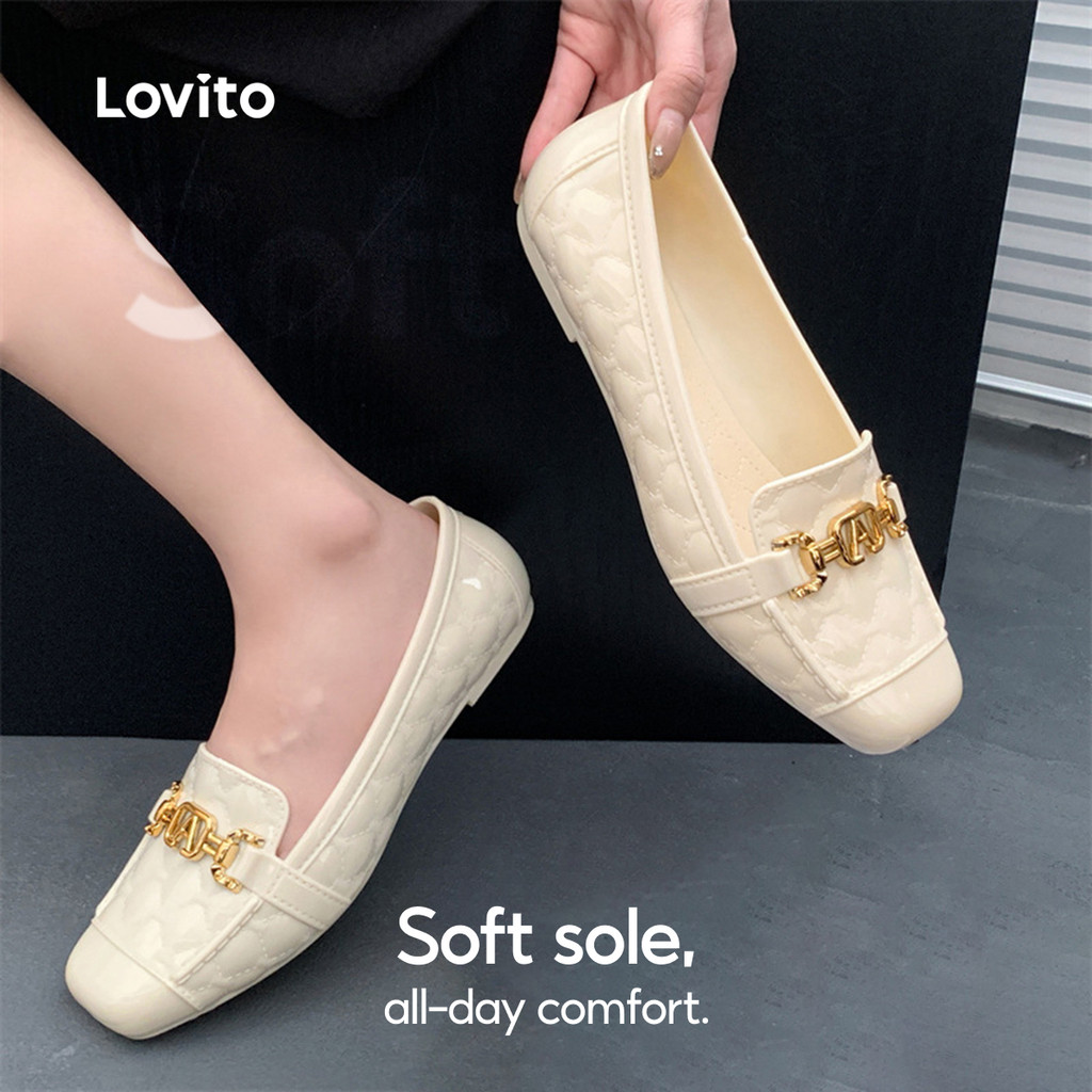 Lovito Casual Soft Sole Boat Shoes for Women LFAS5057 Lovito Kasut Bot ...