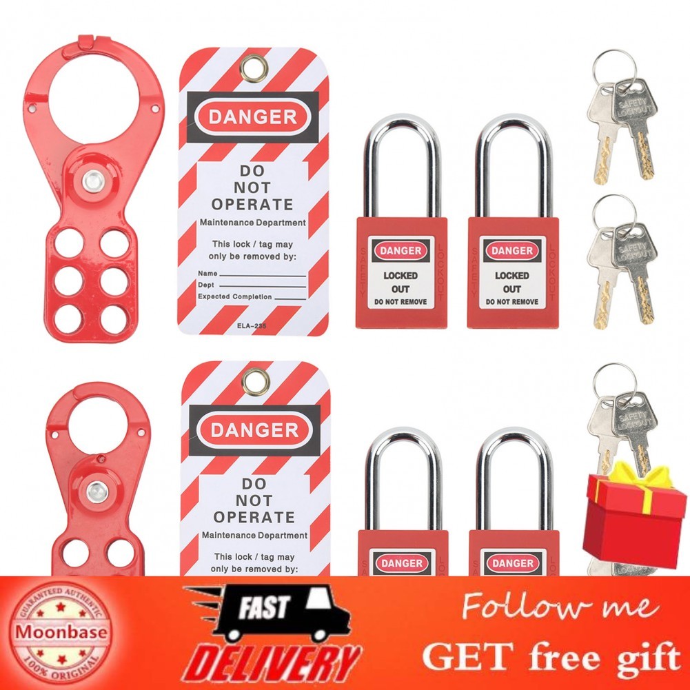 Moonbase Lockout Tagout Kit With Safety Hasp Padlock Loto Tag Keys ...