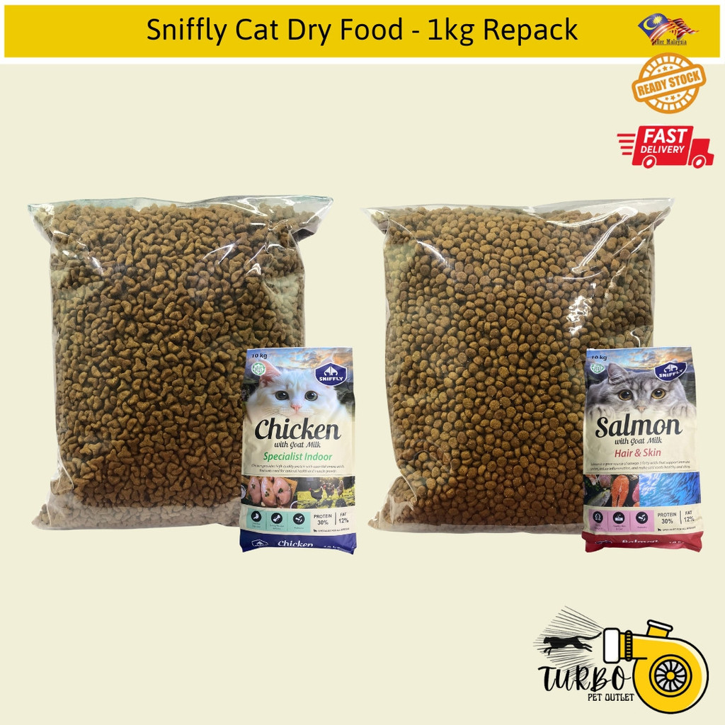 Sniffly Cat Dry Food with Goat Milk (Chicken Specialist Indoor / Salmon ...