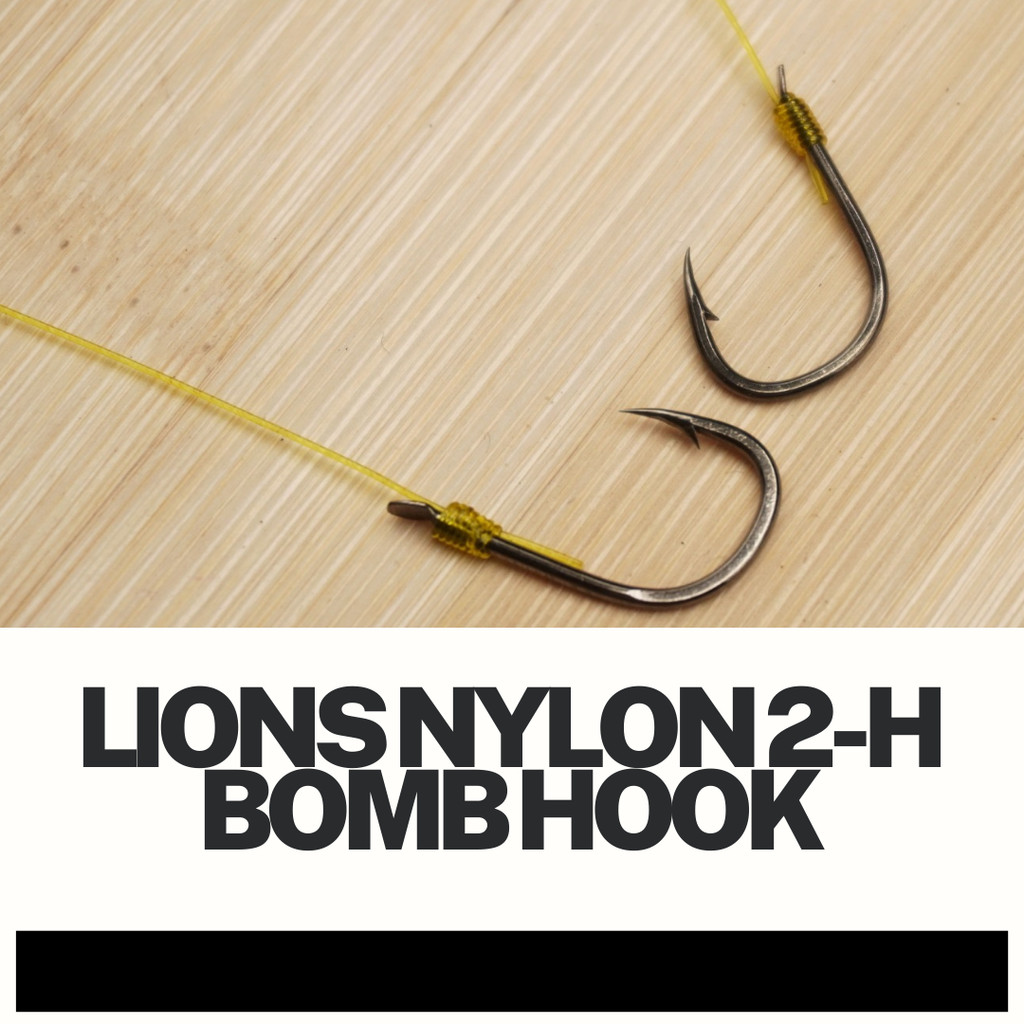 LIONS Nylon 2-H Bomb Hook Fishing Mata Pancing Perambut Rambai Mata ...