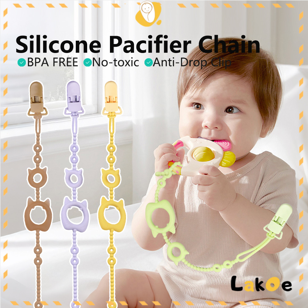 Silicone Baby Pacifier Chain BPA Free Anti-Drop Clip for Stroller ...