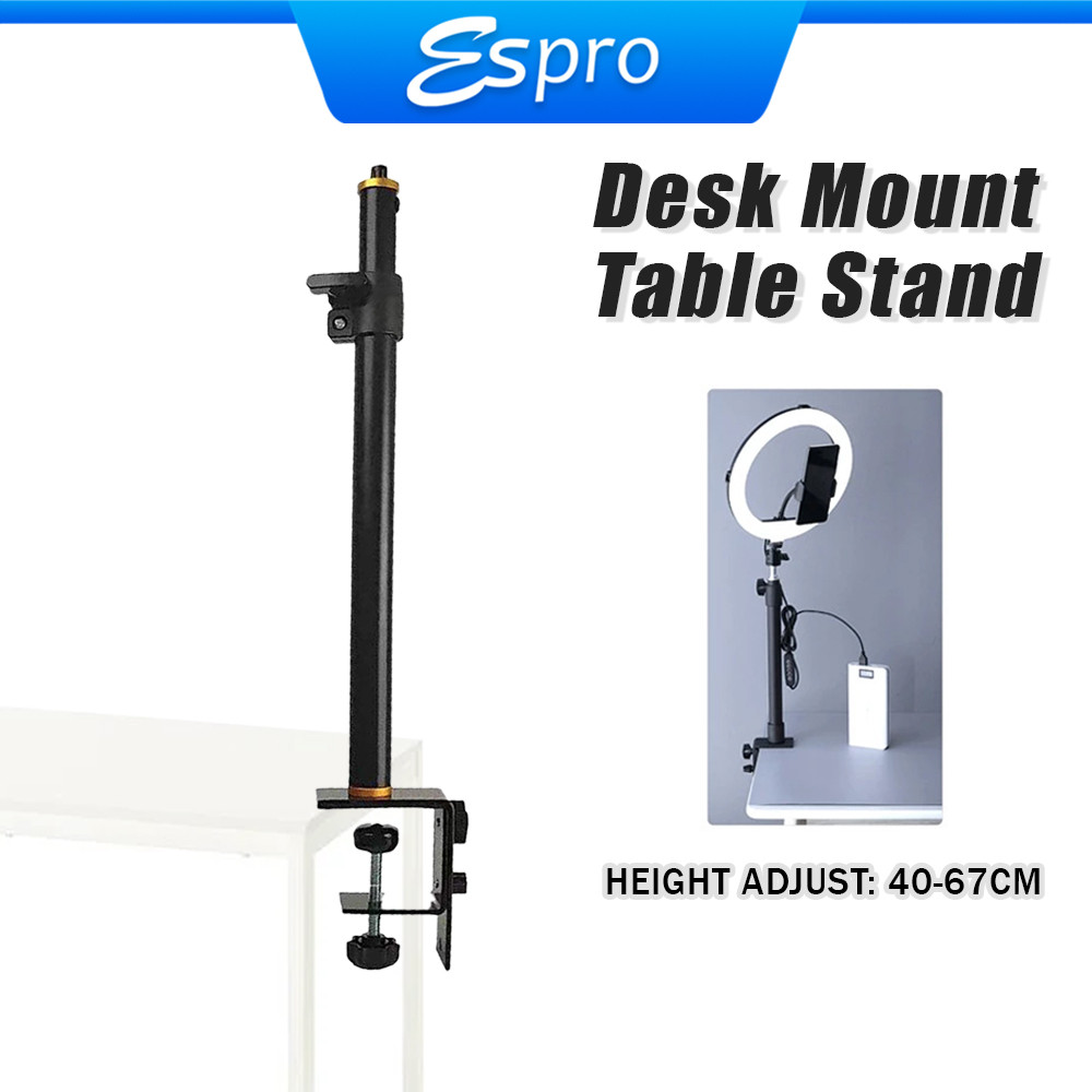 Tripod Clamp Desk Mount Adjustable 40-67cm Light Stand Table Stand ...