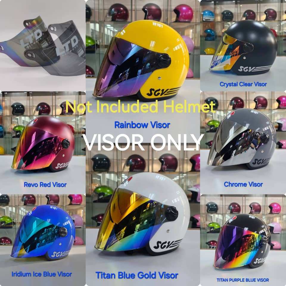 VISOR SGV TAJAM/ SGV CHAMPION/ LTD SPEEDY TAJAM SMOKE/ RAINBOW/ SILVER ...
