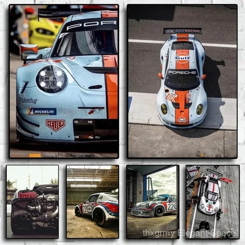 Retro Sports Car Racing Modification Art Poster Comic Canvas Painting ...