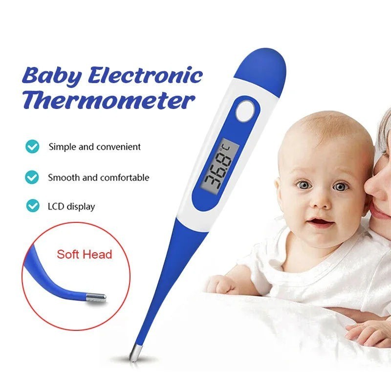 Digital Baby Thermometer LCD Display Fever Temperature Body Skin Head ...