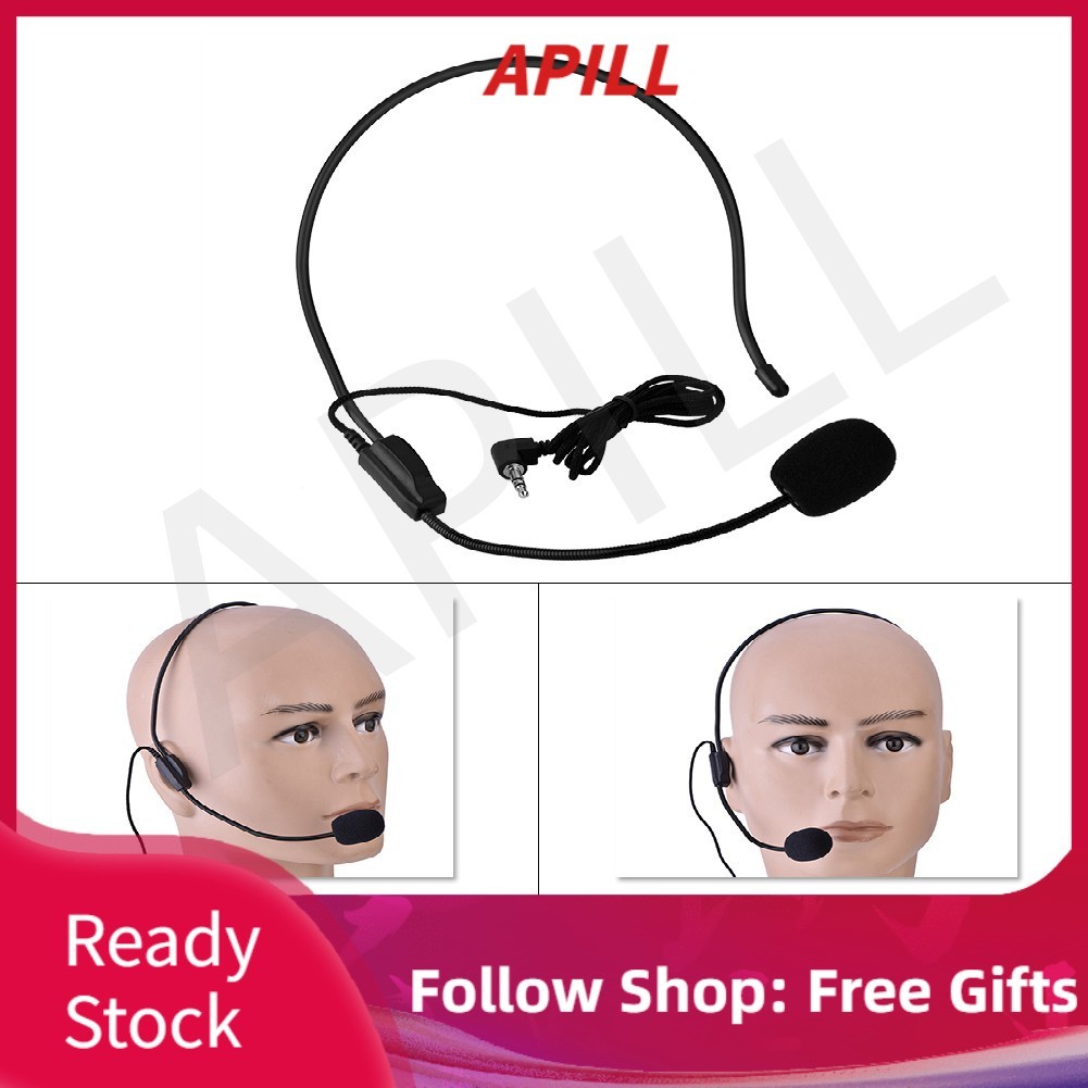 [READY STOCK] Mini Head-mounted Wired Microphone Condenser MIC Voice ...