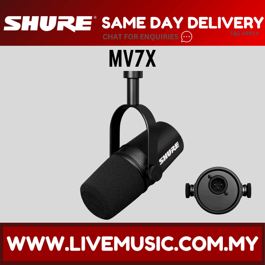 Shure MV7X Dynamic Broadcast Microphone With Boom Arm Microphone Stand ...