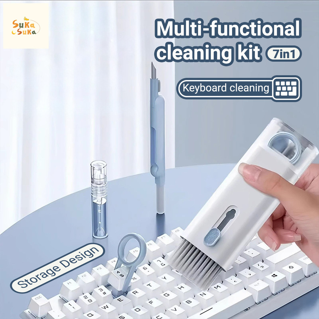 7 In 1 Keyboard Cleaning Kit Mini Desktop Sweep Laptop Screen Cleaner ...