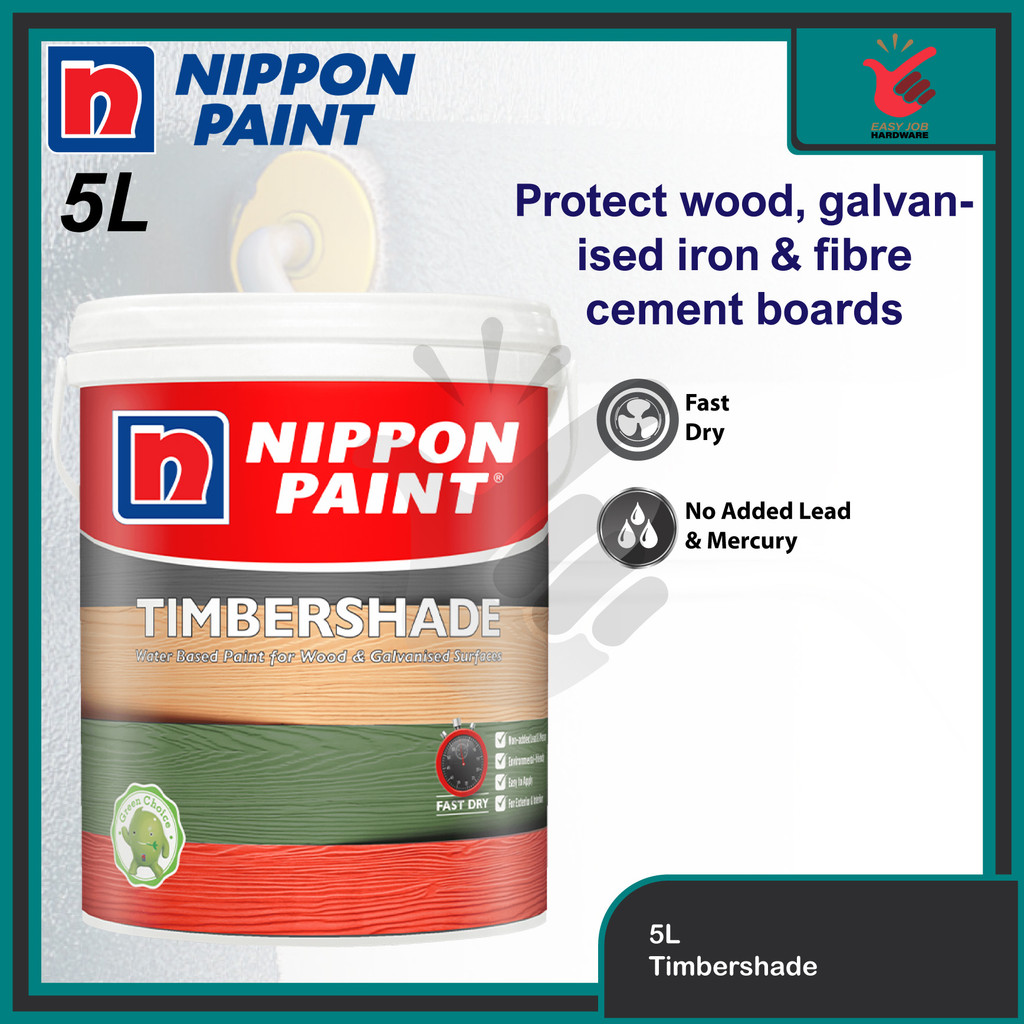 5L Nippon Paint Timbershade For Wood Galvanised Substrate Water Based ...