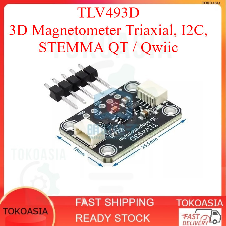 Sensor Magnet TLV493D - 3D Magnetometer Triaxial, I2C, STEMMA QT ...