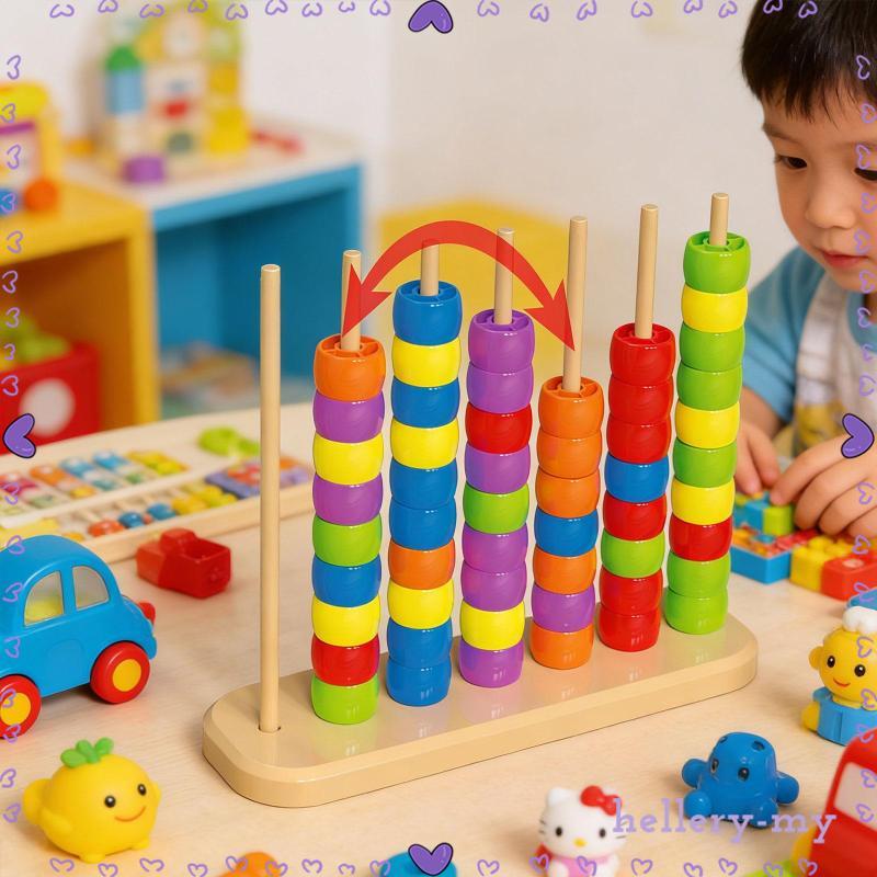 [HelleryMY] Color Sorting Stacking Toys Counting Stacker Block Set for ...