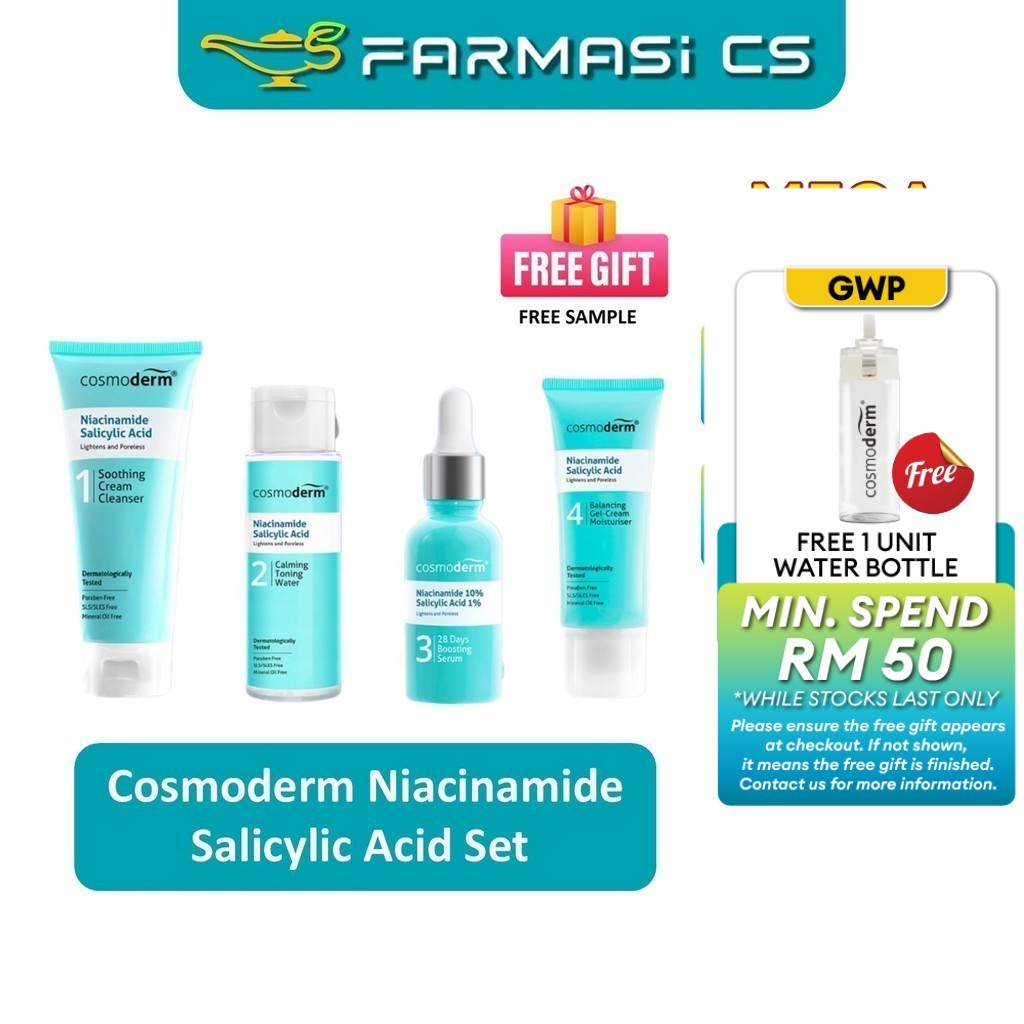 Cosmoderm Niacinamide Salicylic Acid Set + FOC Random Sample (Soothing ...