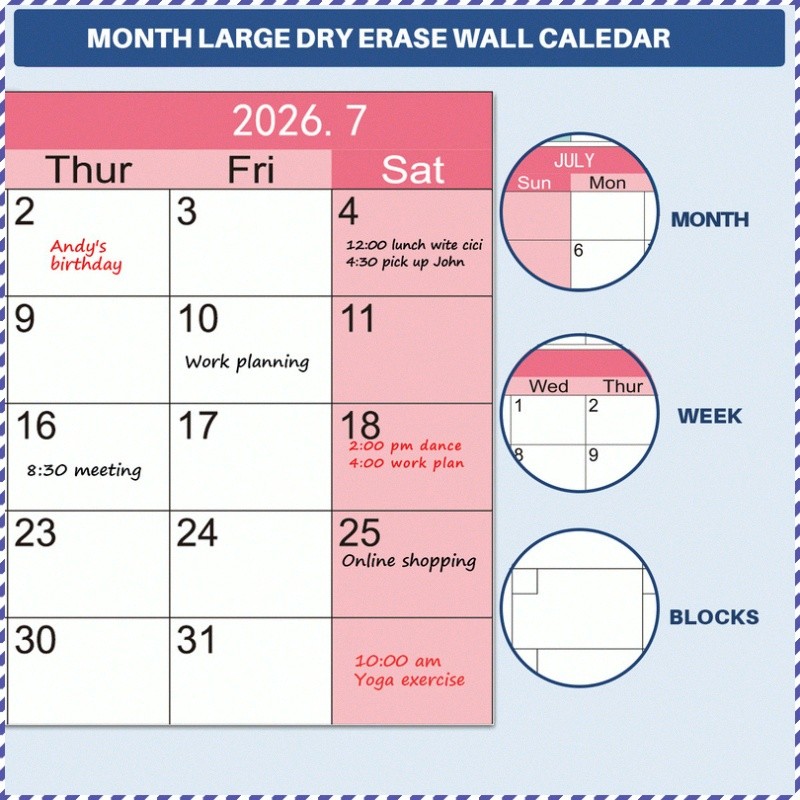 【Visible Progress Grids】2026 Academic Planner Calendar With Study ...
