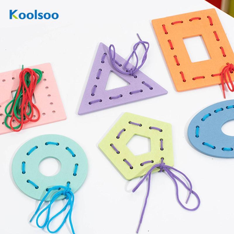 Koolsoo Educational Wooden Lacing Panel Toy Fine Motor Skill Craft ...