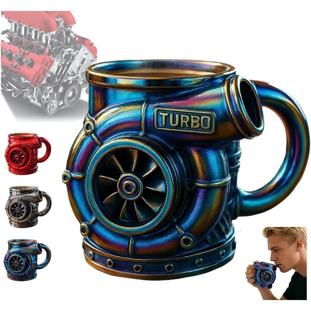 Turbocharger Mug - Stylish Resin Coffee Cup Shaped Like a Real Engine ...