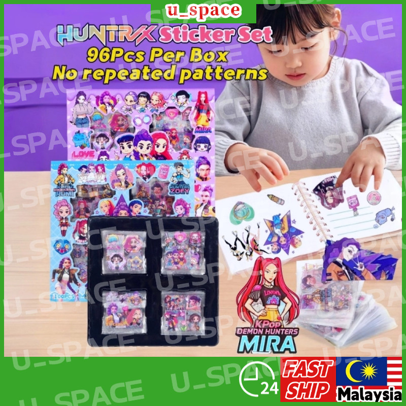 Huntrix Sticker Set 96Pcs Capybara Labubu Lotso Kuromi Sticker For Kids ...