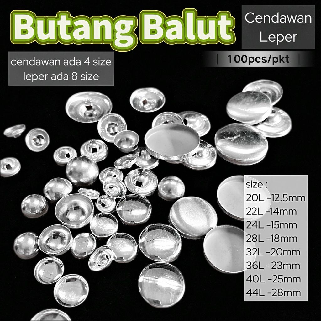 [100 pcs] Butang Balut Kain/ Butang Fabric/ Butang Bungkus (Leper ...