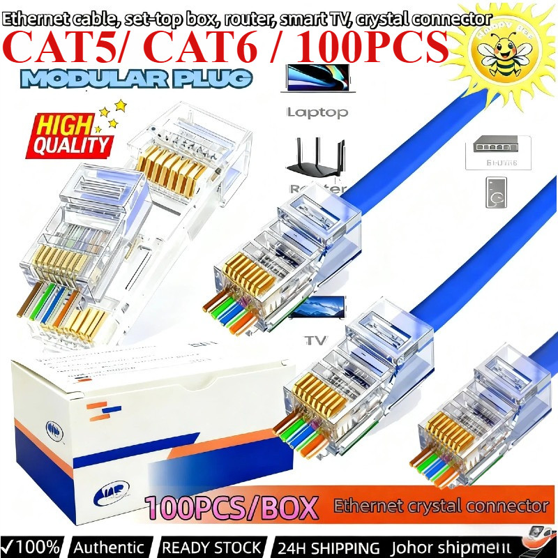 High Quality RJ45 CAT5/CAT6 Pass Through Shielded Modular Plug ...