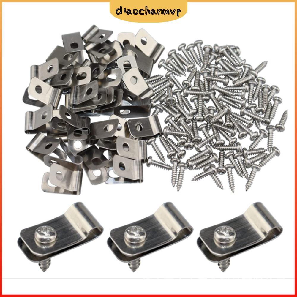 DIACHAMY 100 PCS Cable Clips, R-Shaped Stainless Stee Wire Clamp, Cable ...
