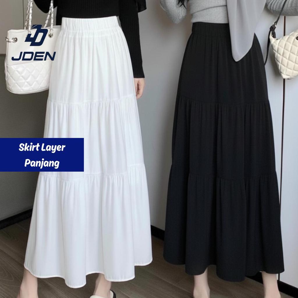 JDEN Skirt Panjang Baggy Berlayer - Wide Leg Plain Skirt Viral - Skirt ...