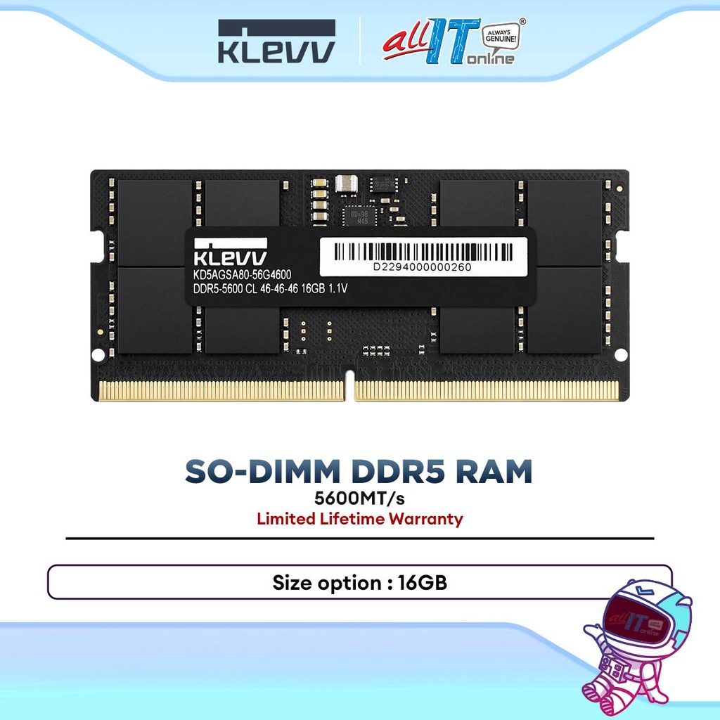 KLEVV DDR5 Laptop RAM 5600MT/s SODIMM Memory Module for Laptop 16GB ...