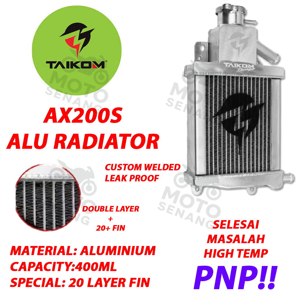 TAIKOM QJ AX200S RACING RADIATOR ALUMINIUM CUSTOM WELDED BIG CAPACITY ...