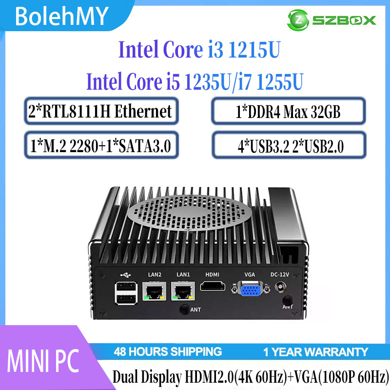 SZBOX R12 Soft Router i7-1255U i5-1235U i3-1215U Mini PC Low Power ...