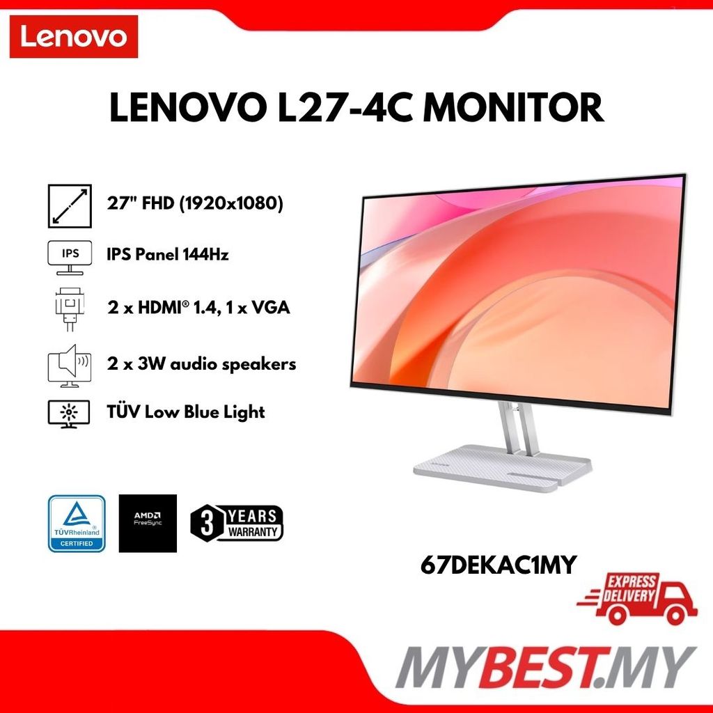 LENOVO L27-4C Monitor 67DEKAC1MY (27