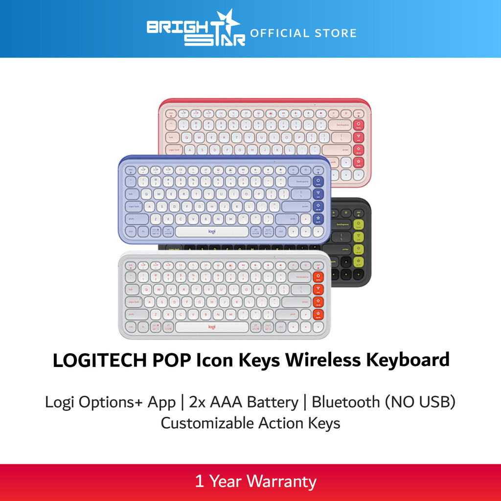 LOGITECH POP Icon Keys Wireless Keyboard | Shopee Malaysia