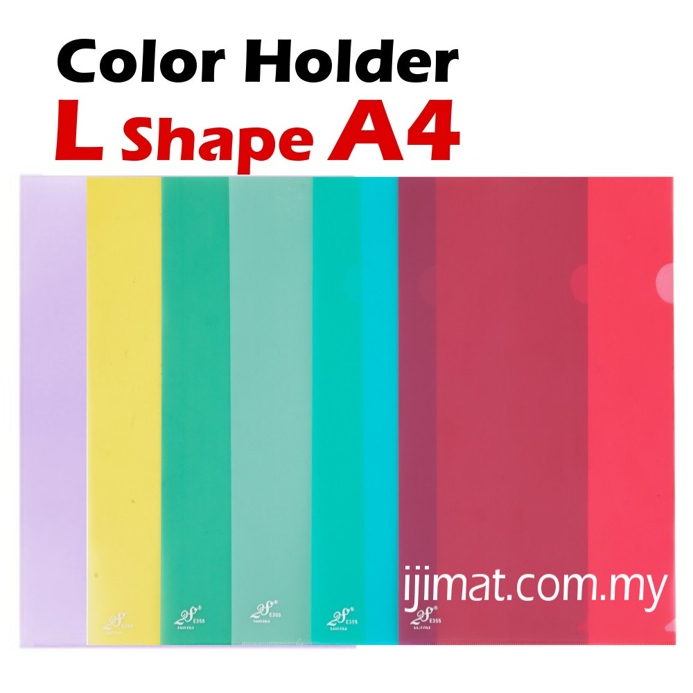 (24pcs/pack) E310 L Shape A4 Mix Colour Folder / PP Transparent ...